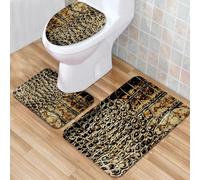 QKBVRHA 3 Piece Non-Slip Bath Mat Set,Luxury Thick Microfiber Shaggy Bathroom Rugs,leaves on the pink background.Tropical illustration. Jungle foliage.,Machine Washable Quick Dry Rugs,Absorbent