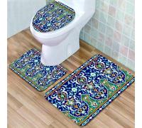QKBVRHA 3 Piece Non-Slip Bath Mat Set,Luxury Thick Microfiber Shaggy Bathroom Rugs,Moroccan, main doors of the royal palace in Marrakech, Morocco, travel,Machine Washable Quick Dry Rugs,Absorbent