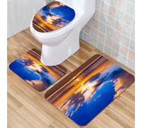 QKBVRHA 3 Piece Non-Slip Bath Mat Set,Luxury Thick Microfiber Shaggy Bathroom Rugs,Submarine Background Cartoon yellow submarine underwater.,Machine Washable Quick Dry Rugs,Absorbent