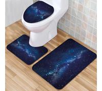 QKBVRHA 3 Piece Non-Slip Bath Mat Set,Luxury Thick Microfiber Shaggy Bathroom Rugs,The Death as know as Grim Reaper holding the scythe against the eclipse on,Machine Washable Quick Dry Rugs,Absorbent