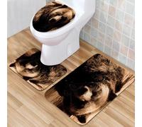 QKBVRHA 3 Piece Non-Slip Bath Mat Set,Luxury Thick Microfiber Shaggy Bathroom Rugs,The hawk-beak sea turtle swims among the corrals. Oil painting,Machine Washable Quick Dry Rugs,Absorbent