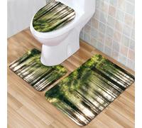QKBVRHA 3 Piece Non-Slip Bath Mat Set,Luxury Thick Microfiber Shaggy Bathroom Rugs,The Moroccan and Moroccan architecture is sed of Mosaic with Geometric Pat,Machine Washable Quick Dry Rugs,Absorbent