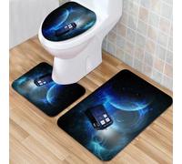 QKBVRHA 3 Piece Non-Slip Bath Mat Set,Luxury Thick Microfiber Shaggy Bathroom Rugs,theme of nature the flower-decoration freehand sketching,Machine Washable Quick Dry Rugs,Absorbent