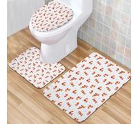 QKBVRHA 3 Piece Non-Slip Bath Mat Set,Luxury Thick Microfiber Shaggy Bathroom Rugs,Very original trendy seamless pattern with frog prince or pri,Machine Washable Quick Dry Rugs,Absorbent