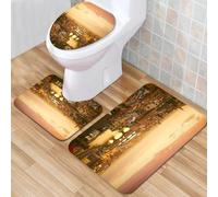 QKBVRHA 3 Piece Non-Slip Bath Mat Set,Luxury Thick Microfiber Shaggy Bathroom Rugs,Wanderlust Decor, world map with countries and capitals of the earth with,Machine Washable Quick Dry Rugs,Absorbent