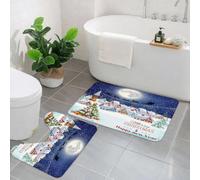 QKBVRHA Non-Slip Bath Mat Set of 2,60X90 CM Soft Plush Shower Mat & 50X40 Toilet Pedestal Carpet,New York City - USA. View to Lower Manhattan downtown skyline with famous E,Machine Washable,Absorbent