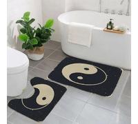 QKBVRHA Non-Slip Bath Mat Set of 2,60X90 CM Soft Plush Shower Mat & 50X40 Toilet Pedestal Carpet,View of Manhattan at sunset New York City.,Machine Washable,Absorbent