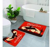 QKBVRHA Non-Slip Bath Mat Set of 2,60X90 CM Soft Plush Shower Mat & 50X40 Toilet Pedestal Carpet,Vintage,Historical French Revolution Sketch with Napoleon and Woman in Gard,Machine Washable,Absorbent