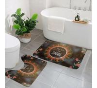QKBVRHA Non-Slip Bath Mat Set of 2,60X90 CM Soft Plush Shower Mat & 50X40 Toilet Pedestal Carpet,You are my ine song inside sun e,Machine Washable,Absorbent