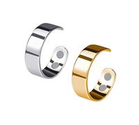 QKCQQTS Anxiety Reduction - Better Sleep, Stainless Steel Adjustable Ring,Women Men -Fatigue Relief Magnetic Acupressure Ring (2pcs-b)