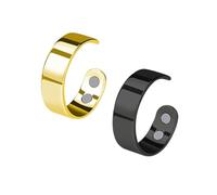 QKCQQTS Anxiety Reduction - Better Sleep, Stainless Steel Adjustable Ring,Women Men -Fatigue Relief Magnetic Acupressure Ring (2pcs-c)