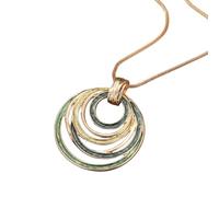QKCQQTS Bohemian Geometric Hollow Oval Pendant Necklace for Women - Oil Drip Color Teardrop Jewelry (Zinc Alloy) (shape-d)