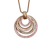QKCQQTS Bohemian Geometric Hollow Oval Pendant Necklace for Women - Oil Drip Color Teardrop Jewelry (Zinc Alloy) (shape-m)