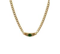 QKCQQTS Shiny Zircon Pendant Necklace in Stainless Steel, Simple Gold Plated Pendant Necklace,Elegant Jewelry Gifts for Women (shape-c)