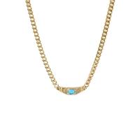 QKCQQTS Shiny Zircon Pendant Necklace in Stainless Steel, Simple Gold Plated Pendant Necklace,Elegant Jewelry Gifts for Women (shape-m)
