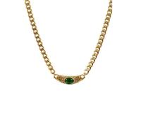 QKCQQTS Shiny Zircon Pendant Necklace in Stainless Steel, Simple Gold Plated Pendant Necklace,Elegant Jewelry Gifts for Women (shape-b)