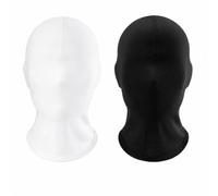 QKEINV 2pcs Black Full Face Mask, Halloween Full Black Mask, Spandex Hood for Unisex Cosplay, Faceless Skin Masks Halloween Dress Up for Cosplay Halloween Party Costume Unisex Men Women