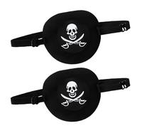 QKEINV 2PCS Pirate Eye Patch, Eye Skulls Captain Eye Patches, Kids Pirate Eyes Patch, Halloween Eyes Mask, Pirates Accessories, Pirates Fancy Dress Skull Pirating Eyepatch for Halloween Party Cosplay