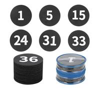 QKEL 36PCS Black Carpet Spots Marker with Numbers 1-36, Classroom Organization 4 Inch Carpet Floor Circle Sitting Dots for Preschool, Kindergarten, Elementary School