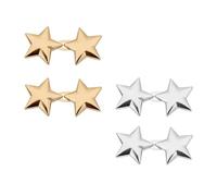 QKEOISUD 4 Pair Waist Tightener Clips,Reusable Pentagram Trouser Tightening Clips,No Sewing Required Jean Button,for Loose Pants Skirts Sleeves(Gold & Silver)