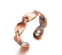QKEOISUD Calmi Ring for Women, Retro Pure Copper Adjustable Powerful Natural Calmi Women's Energy Balance Relieve Anxiety Opening Cuff Ring, Daily Wear Accessory for Women Men