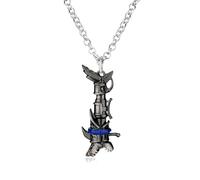 QKEOISUD Cosplay Merch Jinx Necklace for Anime Game Jinx Jewelry Weapon Necklace,Shark Rocket Gun Weapon Pendant Rock Cool Alloy Fashion Role Playing Men Halloween Accessories Fans Jewelry
