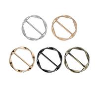 QKEOISUD Shirt Hem Knot Clips, 5 Pieces in 5 Metallic Colors for Women | Multicolor Twisted Round Versatile Fashion Accessory for Female Easy Styling of T-shirts, Belt, Scarves and Dresses