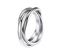 QKEPCY Anxiety Rings for Women Rotatable Fidget Ring Stainless Steel Anxiety Stress Reliever Spinner Ring Celtic Knot Infinity Stacking Ring Jewelry Gift for Women Girls Daughter (10, Silver)