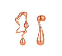 QKEPCY Earrings for Women Asymmetric Retro Oversized Liquid Metal Drop Irregular Vintage Statement Earrings Elegant Water Drop for Party Evening Gift