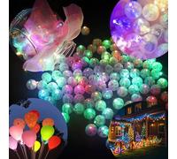 Qkhcable 50 pcs LED Balloon Lights, Small Wireless Round Mini LED Colorful Paper Lanterns Lights for Father's Day Children's Day Wedding Birthday Party Decoration DIY