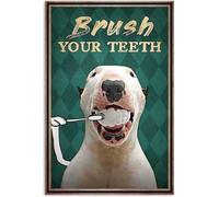 QKIODS Aluminum Metal Sign Vintage Brush Your Teeth For Bars Club Restaurants Cafes Pubs 8x12 Inches, 12x8inch