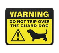 QKIODS Aluminum Metal Warning Sign Basset Hound Silhouette Funny Guard Dog Indoor & Outdoor Signs for Home, Office