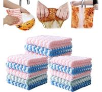 Qklovni Cleaning Rag, Cleaning Fiber Cloths, Microfiber Cleaning Rag, Striped Print Dish Cloth, Reusable and Washable Towels for Kitchen (15pcs)