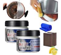 Qklovni Stainless Steel Cleaner and Polish, Magical Nano Technology, 100g (2pcs)