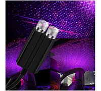 Qklovni USB Star Projector Night Light, Romantic Galaxy Atmosphere Lights Luminous Ride Car Roof LED Lights, Adjustable Romantic Car Roof Interior Lights Decor (Red-Purple)