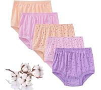 Qklovni Waist Ladies Cotton Panties Plus Sizes, Full Back Coverage Panties, Underwear High Waist Breathable Women panties (Cotton, 4XL)