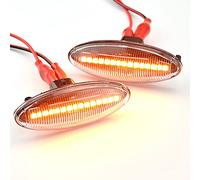 QKLsudua 1 pair Front Fender Marker Lights Dynamic LED Side Markers Compatible with To-yota Y-aris COR-OLLA Au-ris Mk1 E15 RAV4 Mk3 Sequential Blinker Lamp-Crystal white