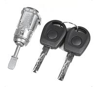 Qklyxr 1U0837168 Front Right Driver Side Door Lock Barrel with 2 Keys, for Golf, for Mk4, for Bora, for Fox, for Fabia Beetle, for Transporter T5 Door Latch Mechanism(Black B)