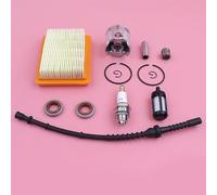 Qklyxr 35mm Piston Ring Pin Circlip Kit, for, FS120 FS 120 Grass String Trimmer Air Fuel Filter Line Hose Oil Seal Spark Plug Set Chainsaw Fuel Hose