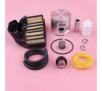 Qklyxr 47mm Piston Kit, for Husqvarna, 455,for Rancher, 455 Air Fuel Filter Line Hose Primer Bulb Needle Bearing Chainsaw Replace Spare Part 537293002, 537255702 Chainsaw Fuel Hose