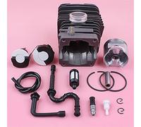 Qklyxr 49mm Cylinder Piston Kit, for, MS390 MS290 039 029 Oil Fuel Filter Line Vent Hose Tank Cap Chainsaw Replacement Spare Part 1127 020 1216, 1117 350 5800 Chainsaw Fuel Hose