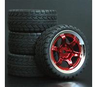 Qklyxr 4PCS 1/10 Rubber Tire RC Racing Car Tires On Road Wheel Rim, for HSP, for HPI, Part Diameter 65mm 94123-94122 Rubber Tyres For Remote Control Car(1003-6017)