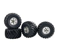 Qklyxr 4X Rubber Tires Wheel Sets, for Monster, Bigfoot Truck, for HSP, for HPI, 1:10RC 0603-3003 Rubber Tyres For Remote Control Car(0601-3003)