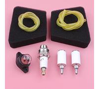 Qklyxr Air Fuel Filter Line Hose Primer Bulb Spark Plug Kit,for Poulan, 1900 1950 2025 2050 2055 2075 2150 Chainsaw Spare Parts 188-513, 530037793 Chainsaw Fuel Hose