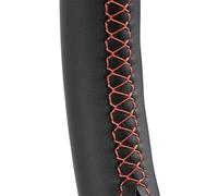 Qklyxr Car Steering Wheel Cover, for Civic, for Si 2002-2004, for Acura, for RSX Type-S 2005 S2000 2000-2008 Steering Wrap Microfiber Leather Steering Wheel Cover(BLACK Orange Line)