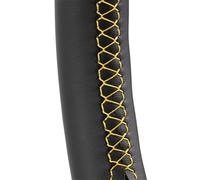 Qklyxr Car Steering Wheel Cover, for Civic, for Si 2002-2004, for Acura, for RSX Type-S 2005 S2000 2000-2008 Steering Wrap Microfiber Leather Steering Wheel Cover(BLACK Yellow Line)