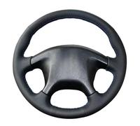 Qklyxr Car Steering Wheel Cover, for Mitsubishi, for Pajero, for Sport Black Artificial Leather Hand-stitched Steering Wheel Cover(BLACK White Thread)