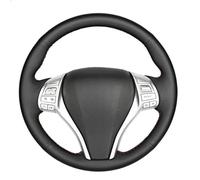 Qklyxr Car Steering Wheel Cover, for NISSAN, for Teana, for Altima, for X-TRAIL, for Qashqai, for Rogue, for Sentra, for Tiida Steering Wheel Cover(BLACK Yellow Thread)