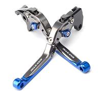 Qklyxr CNC Motorcycle Adjustable Folding Extendable Brakes Clutch Levers, for Suzuki, GSXS750 GSX-S750 Gsxs 750 All Year Motorcycle Brake Lever(Blue)