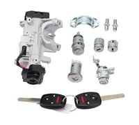 Qklyxr Complete Lock Set Ignition Switch Door Cylinder Immobilizer 8E Chip, for Accord, 2006-2007 Ignition Key Turn Lock Part(Black Full Set-3 Button)